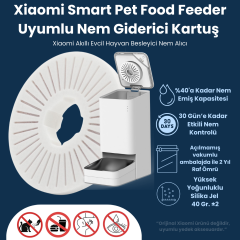 Techcore Xiaomi Smart Pet Food Feeder uyumlu nem giderici kartuş 6’lı paket – ürün kutusu ve kartuşlar
